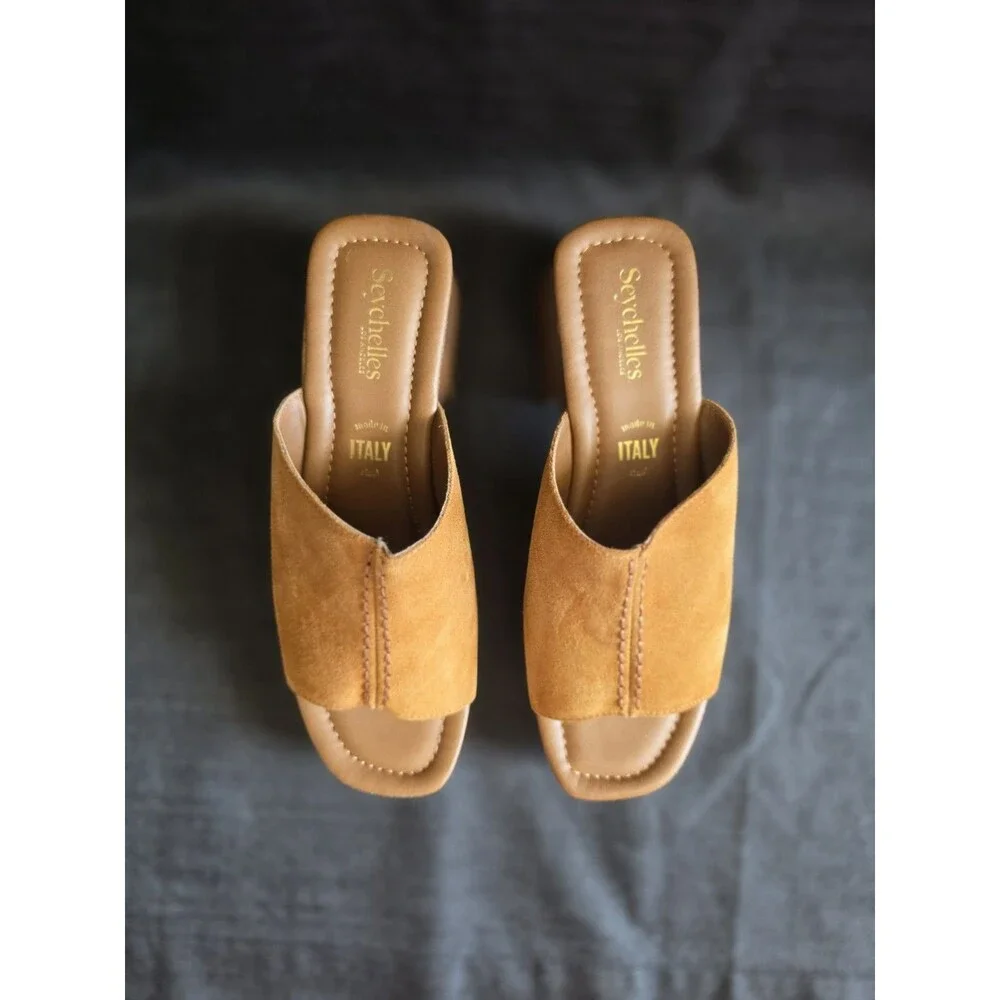 Seychelles Made For Me Suede Platform Mule NWOB Size 9 Boho Festival Concert - Picture 2 of 10